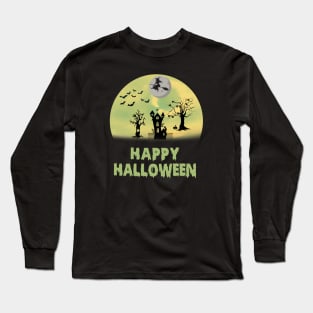 Vintage Halloween, Happy Halloween Long Sleeve T-Shirt